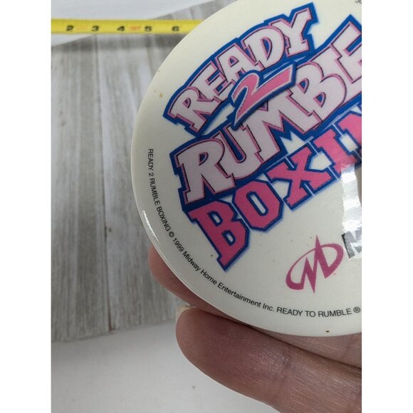 Ready 2 Rumble Boxing Midway Pinback Button 1999 3" Round Metal Collectible - Picture 2 of 4